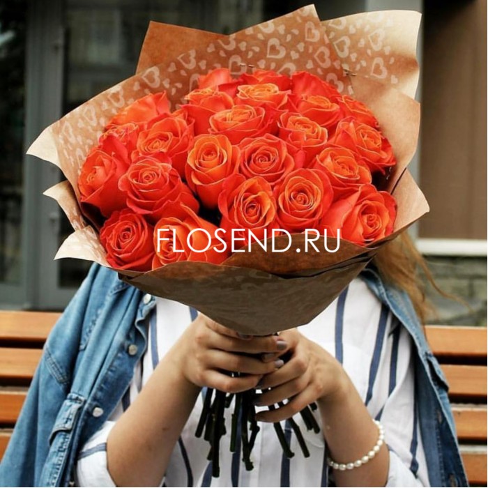 Букет «25 оранжевых роз»
